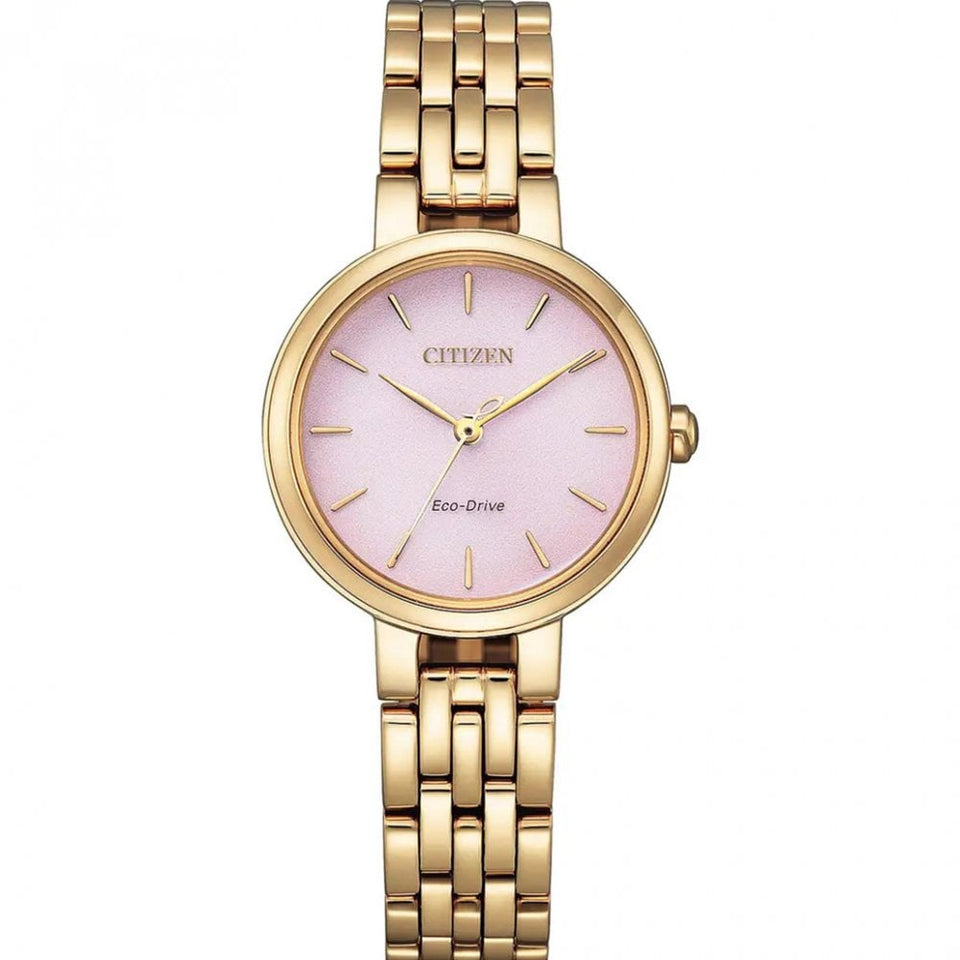 Citizen Ladies L Silhouette Pink Dial Rose Gold Toned Bracelet Watch