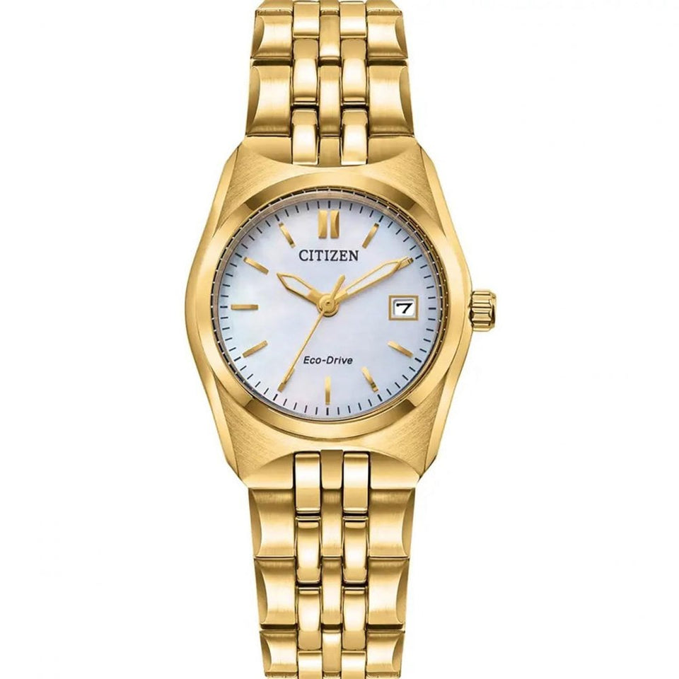 Citizen Ladies Mother Of Pearl Gold Toned Bracelet