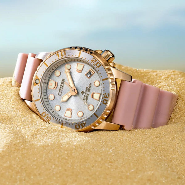 Citizen Ladies Promaster Pink Polyurethane Strap Diver Watch