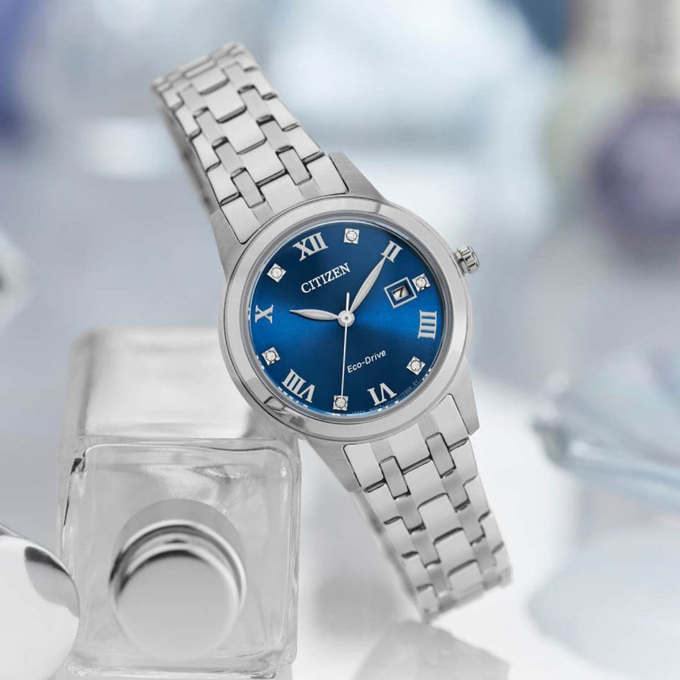 Citizen Ladies Silhouette Crystal 29mm Blue Dial Watch