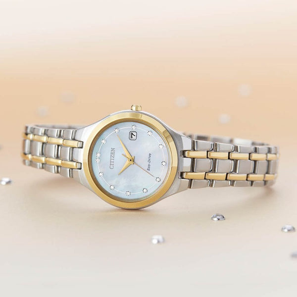 Citizen Ladies Silhouette Diamond Mother Of Pearl Dial Watch