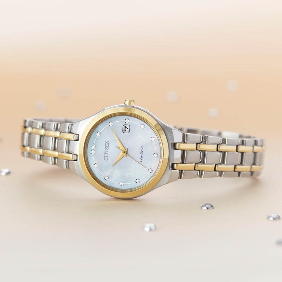 Citizen Ladies Silhouette Diamond Mother Of Pearl Dial Watch