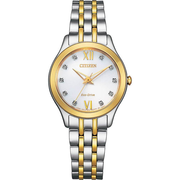 Citizen Ladies Silhouette Diamond Two Tone Bracelet Watch