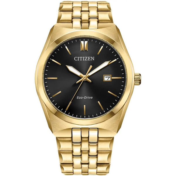 Citizen Men's Black Dial Gold Plated Bracelet Watch