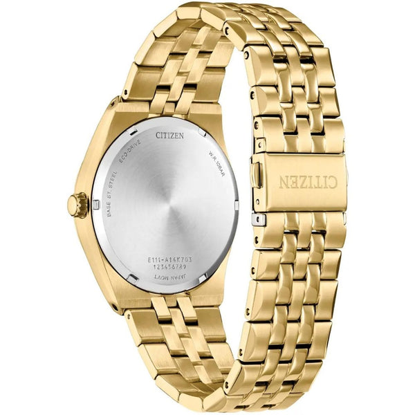 Citizen Men's Black Dial Gold Plated Bracelet Watch