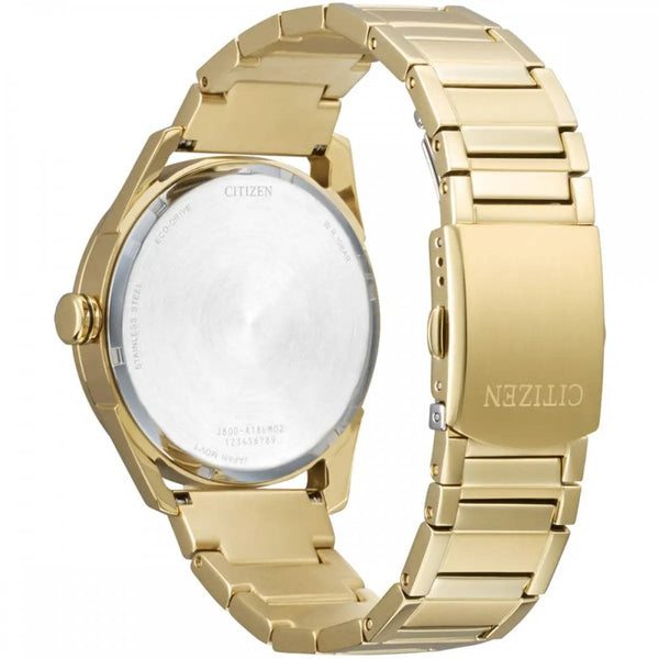 Citizen Men's Black Dial Gold Tone Plated Bracelet Watch