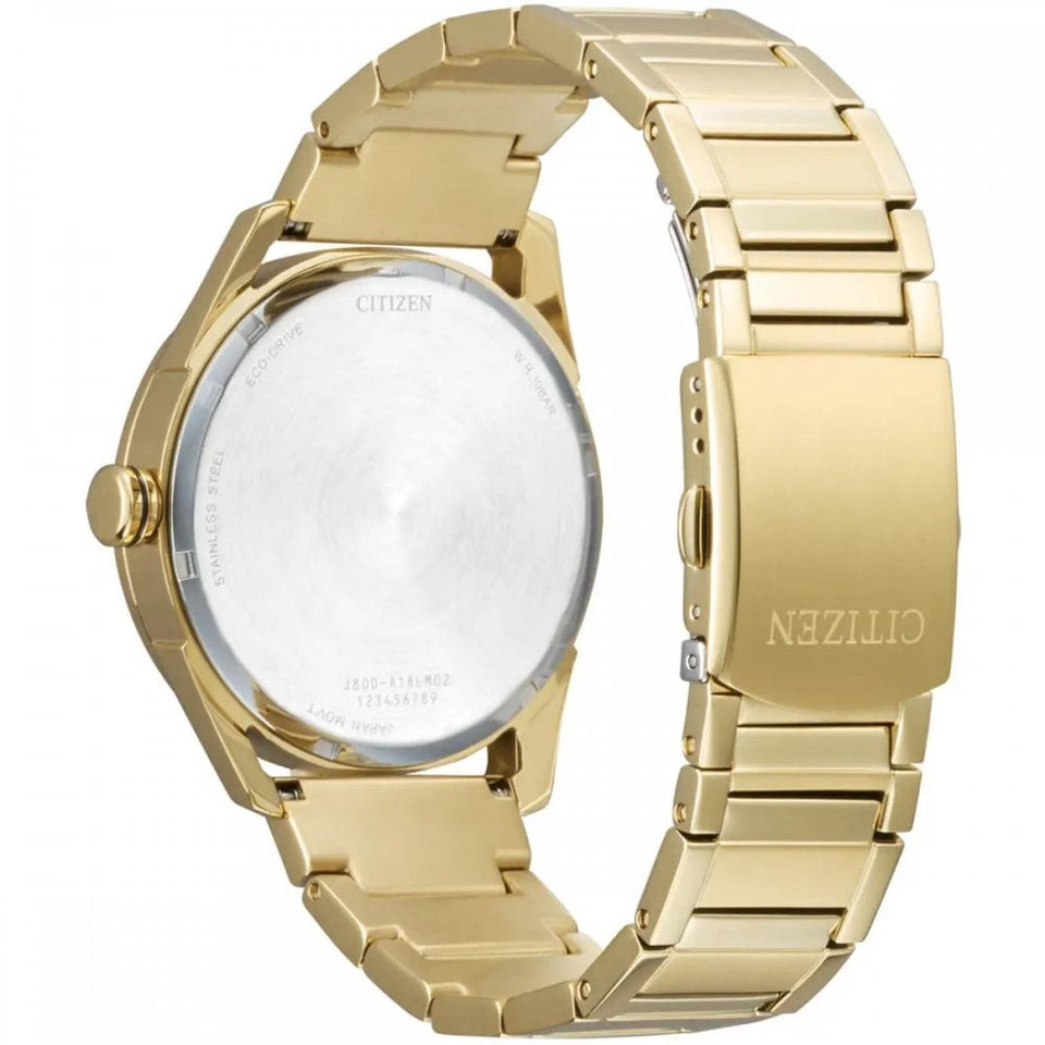 Citizen Men's Black Dial Gold Tone Plated Bracelet Watch