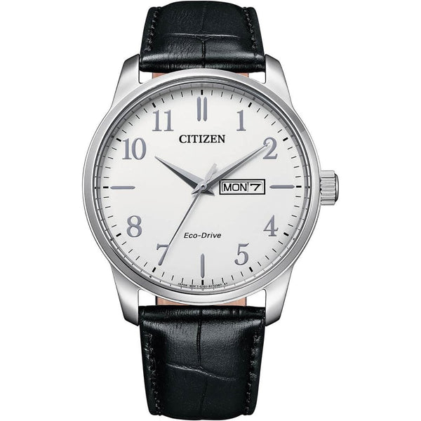 Citizen Men's Black Leather Strap Watch
