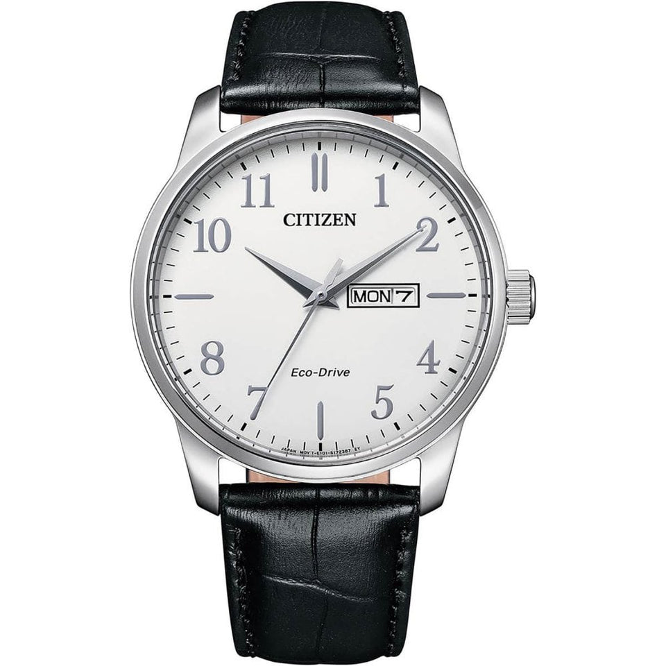 Citizen Men's Black Leather Strap Watch