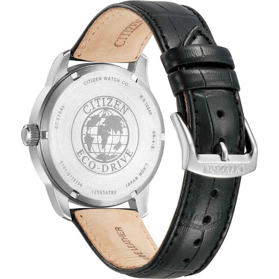 Citizen Men's Black Leather Strap Watch