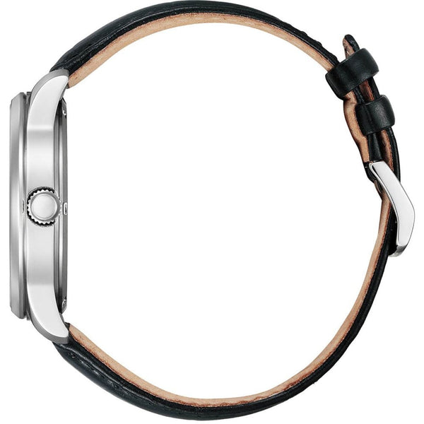 Citizen Men's Black Leather Strap Watch