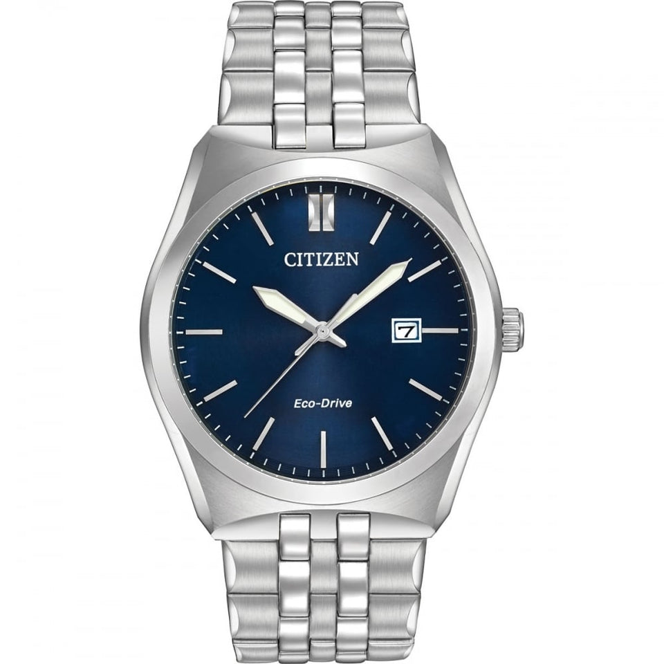 Citizen Men's Blue Dial WR100 Steel Bracelet Eco-Drive Watch