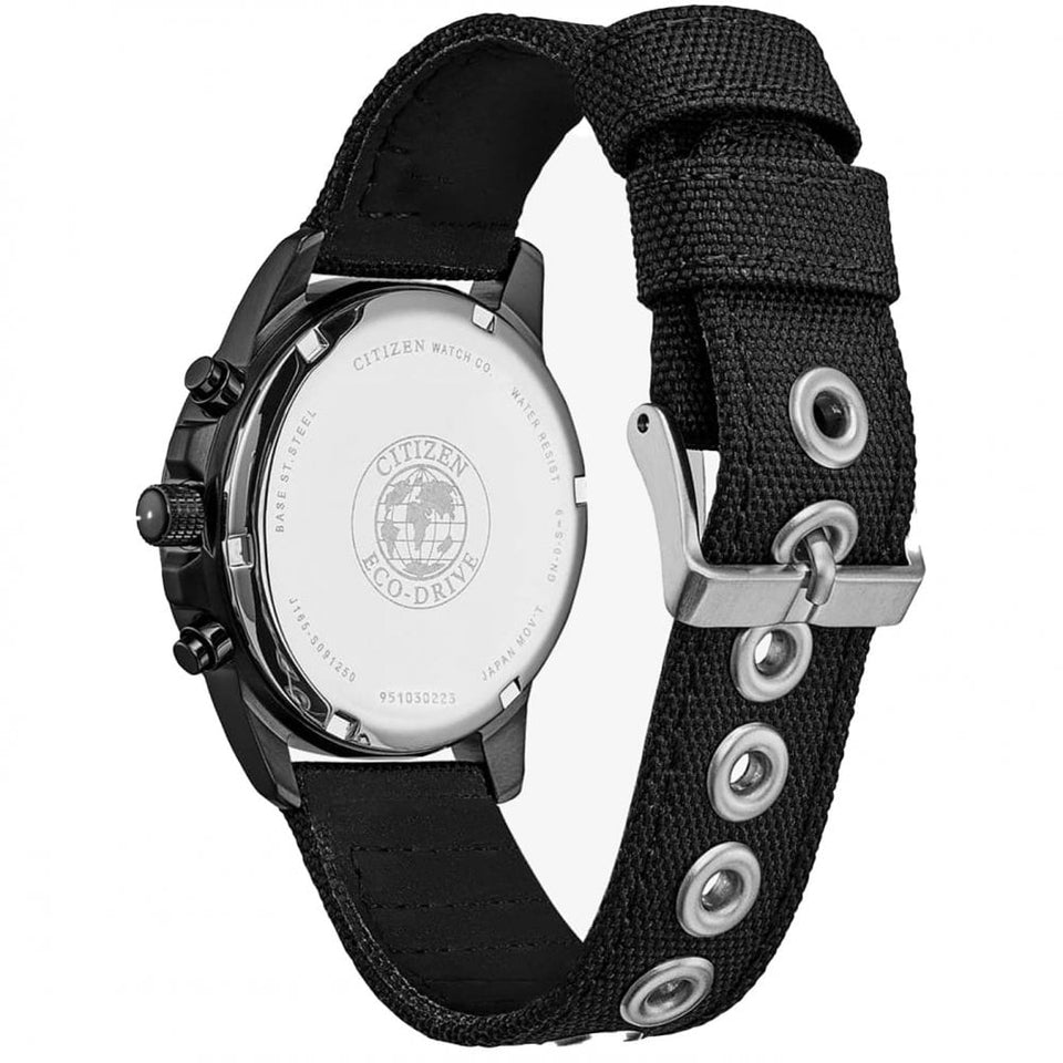 Citizen Men's Eco Drive Military Black Fabric Strap Watch