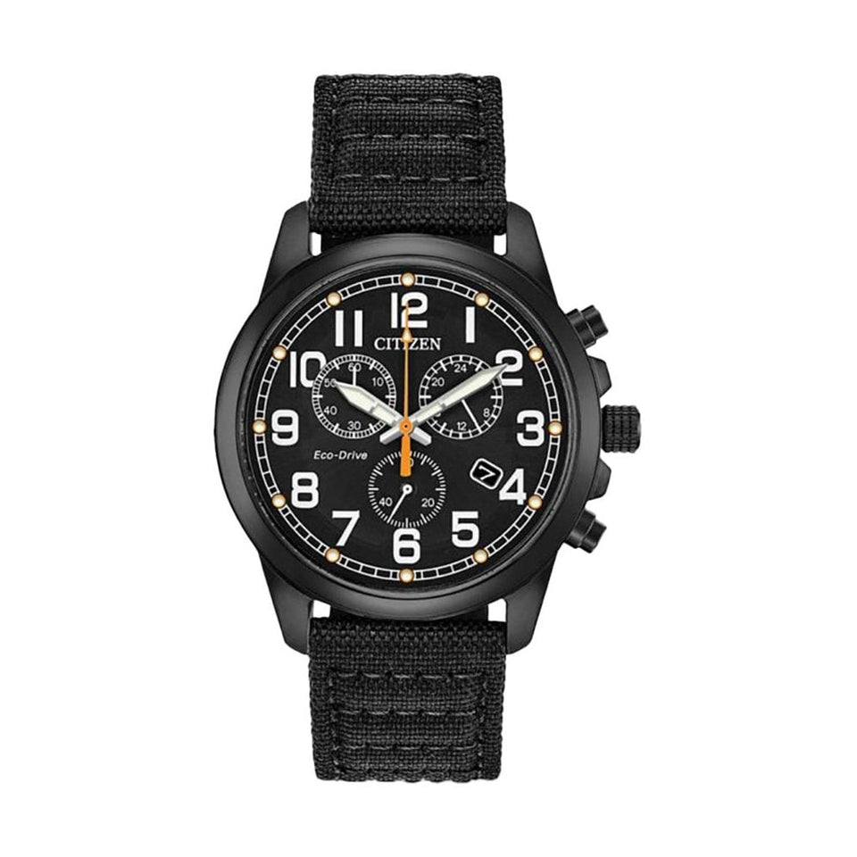 Citizen Men's Eco Drive Military Black Fabric Strap Watch