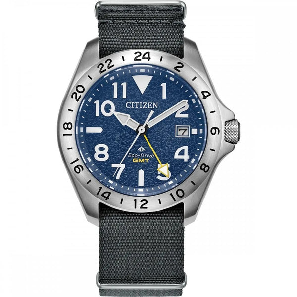 Citizen Men's Promaster Land Blue Dial Nylon Strap GMT Watch