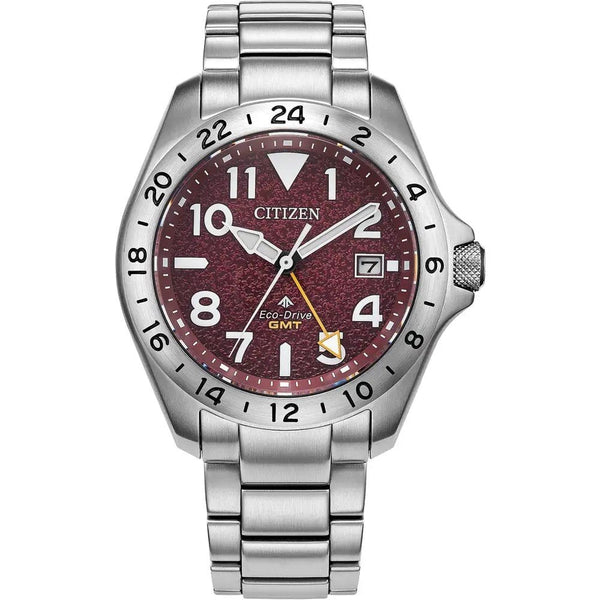Citizen Men's Promaster Land Red Dial GMT Bracelet Watch