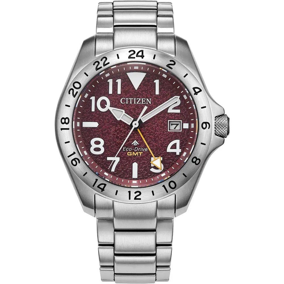 Citizen Men's Promaster Land Red Dial GMT Bracelet Watch