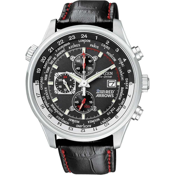 Citizen Men's Red Arrows Black Leather Chronograph Watch