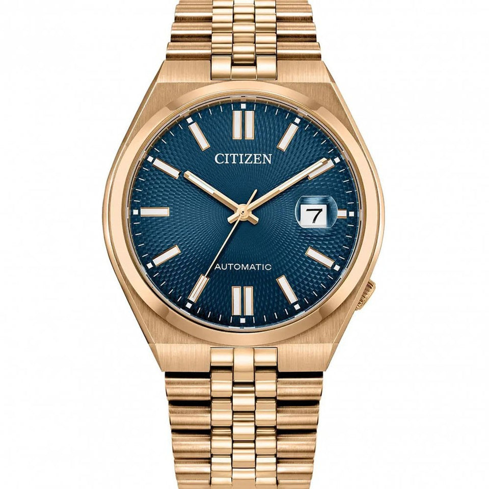 Citizen Men's Tsuyosa Blue Dial Rose PVD Bracelet Watch