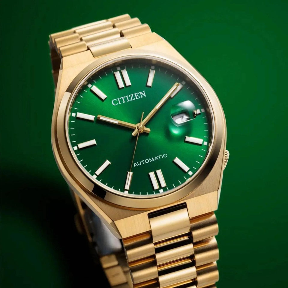 Citizen Men's Tsuyosa Green Dial Gold Plated Watch