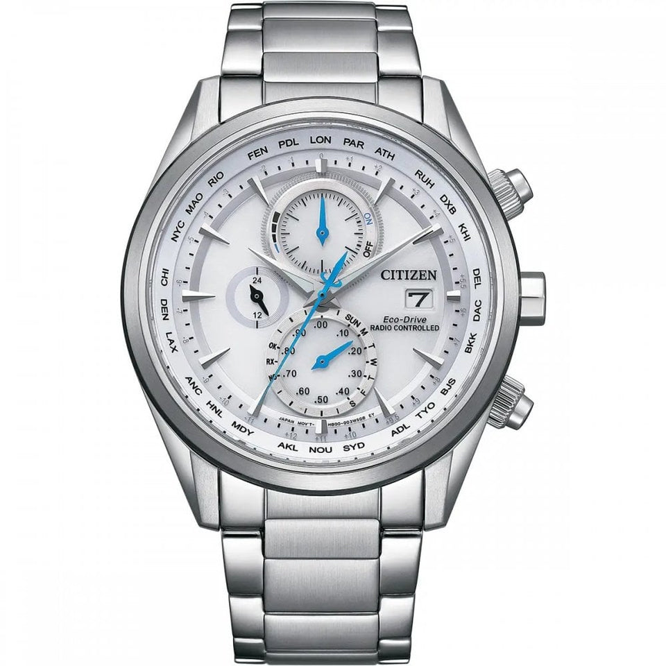 Citizen Men's World A.T 43mm White Dial Chronograph Watch