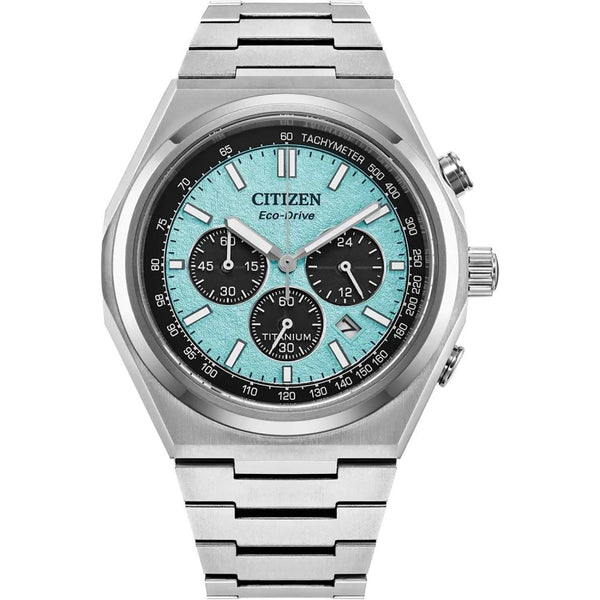 Citizen Men's Zenshin Textured Blue Dial Chronograph Watch