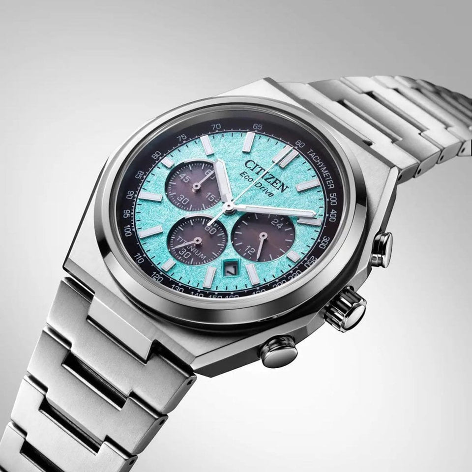 Citizen Men's Zenshin Textured Blue Dial Chronograph Watch