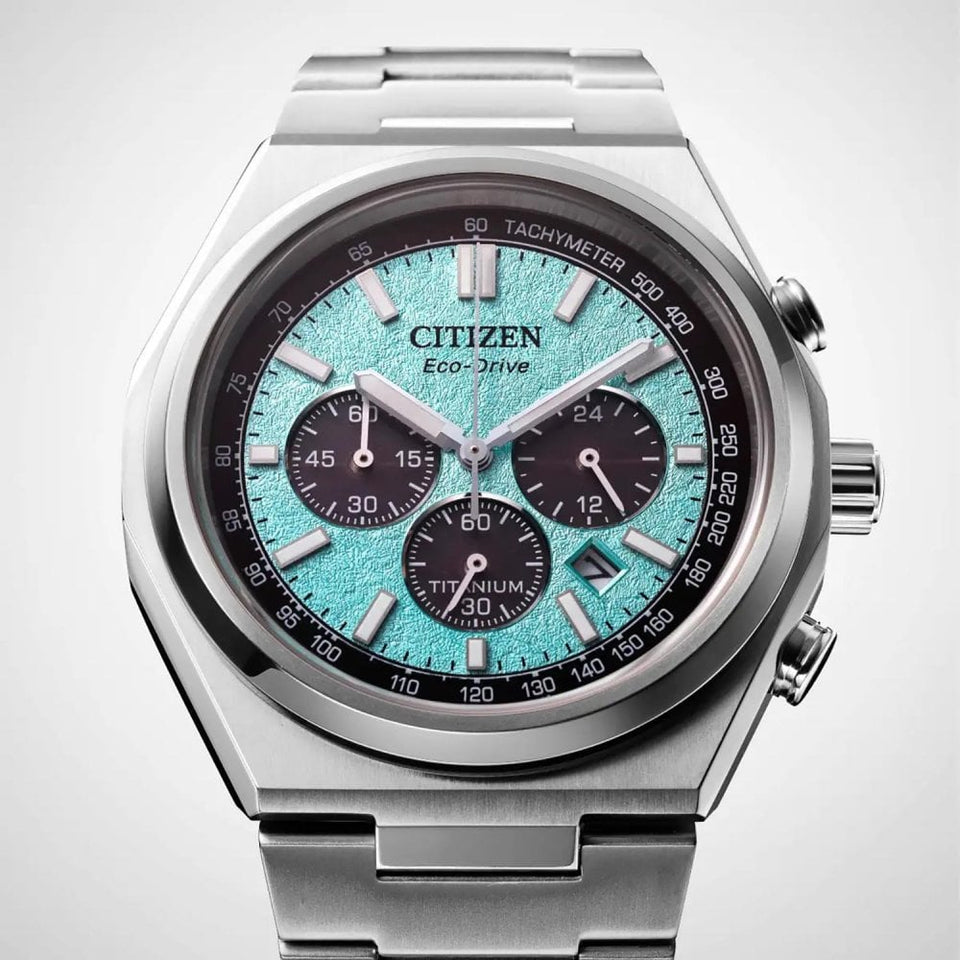 Citizen Men's Zenshin Textured Blue Dial Chronograph Watch