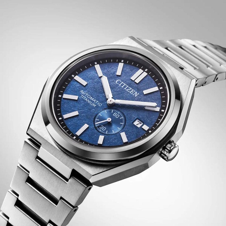 Citizen Men's Zenshin Textured Blue Dial Titanium Watch