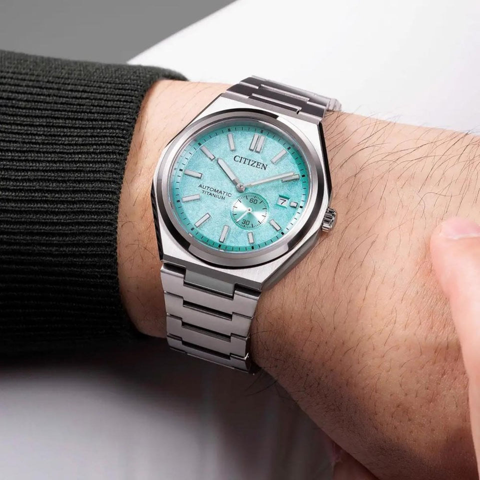 Citizen Men's Zenshin Textured Blue Dial Titanium Watch