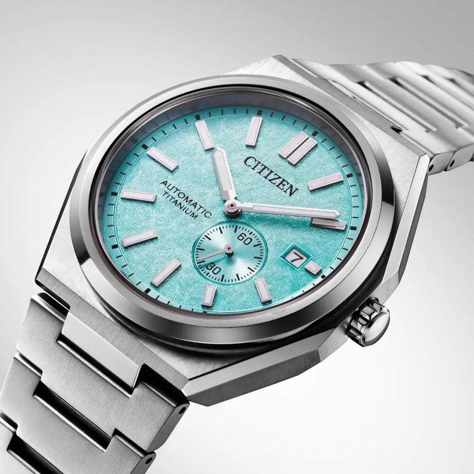 Citizen Men's Zenshin Textured Blue Dial Titanium Watch