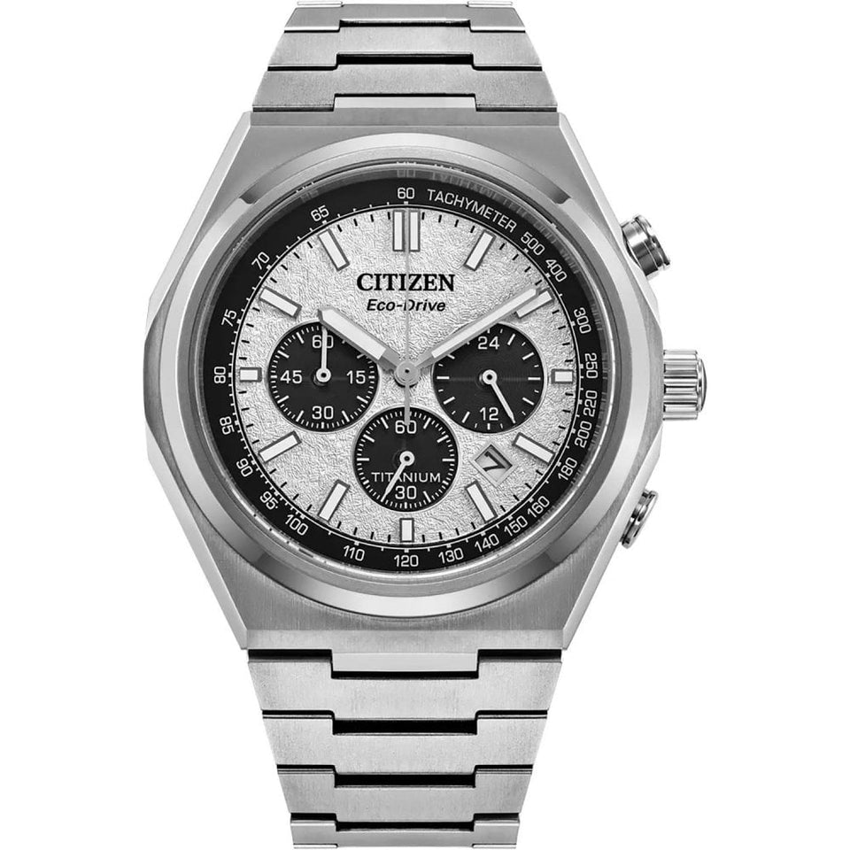 Citizen Men's Zenshin Textured White Dial Chronograph Watch