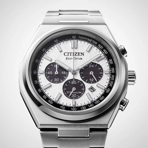 Citizen Men's Zenshin Textured White Dial Chronograph Watch