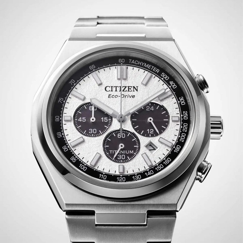Citizen Men's Zenshin Textured White Dial Chronograph Watch