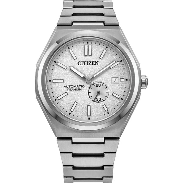 Citizen Men's Zenshin Textured White Dial Titanium Watch