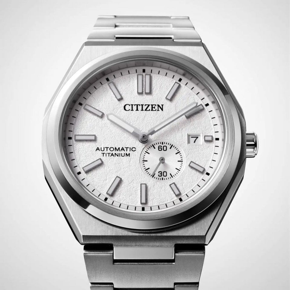 Citizen Men's Zenshin Textured White Dial Titanium Watch