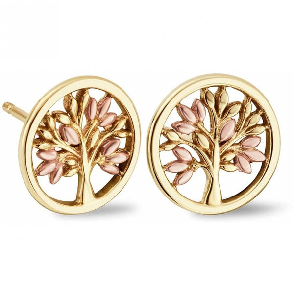 Clogau 9ct Gold Tree of Life Gold Circle Stud Earrings