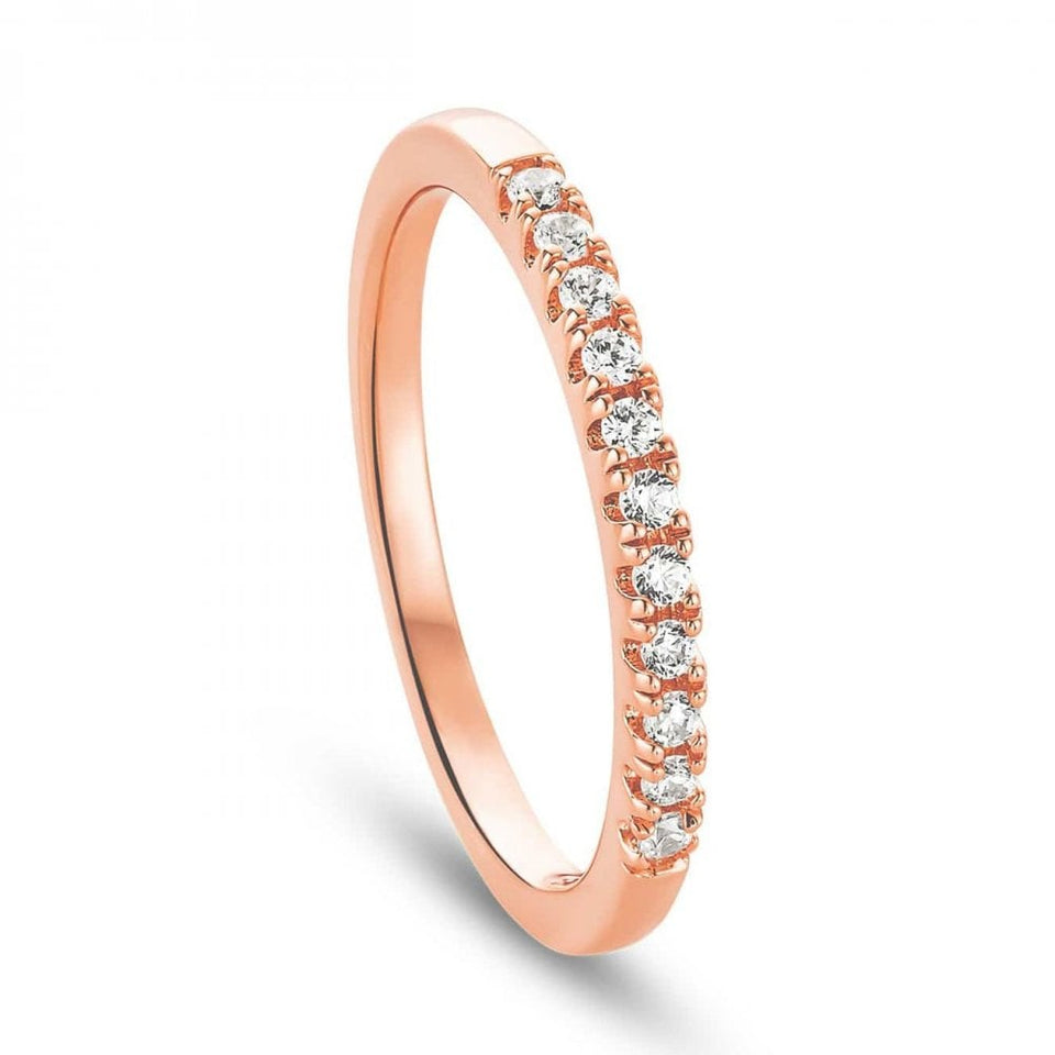 Clogau 9ct Rose Gold Timeless Love Diamond Set Wedding Ring