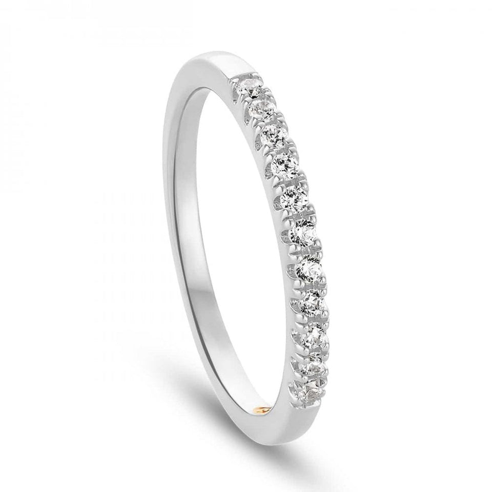 Clogau 9ct White Gold Timeless Love Diamond Set Wedding Ring