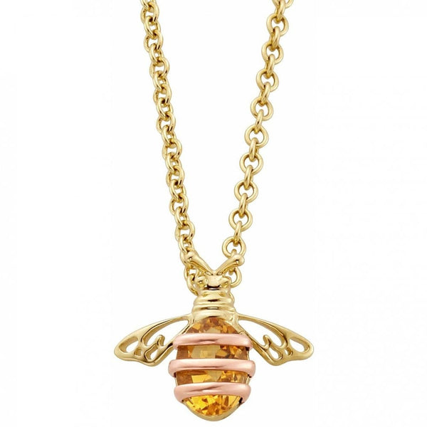 Clogau 9ct Yellow Gold Natures Wonder Honey Bee Citrine Necklace