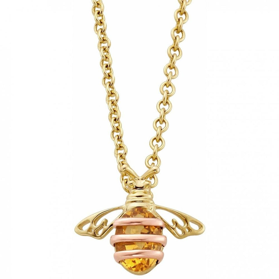 Clogau 9ct Yellow Gold Natures Wonder Honey Bee Citrine Necklace