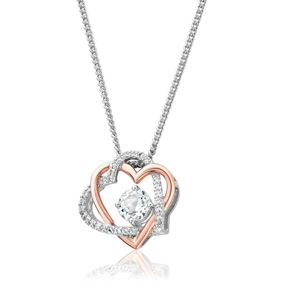 Clogau Always in my Heart White Topaz Pendant