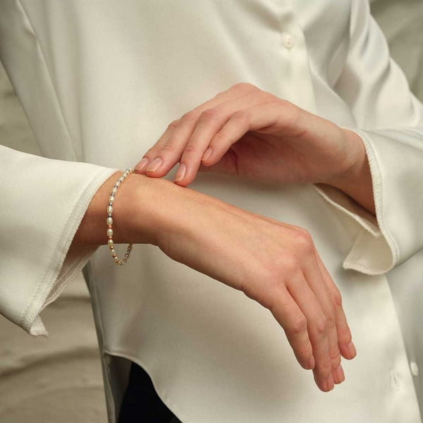 Clogau Beachcomber Silver & Pearl Bracelet