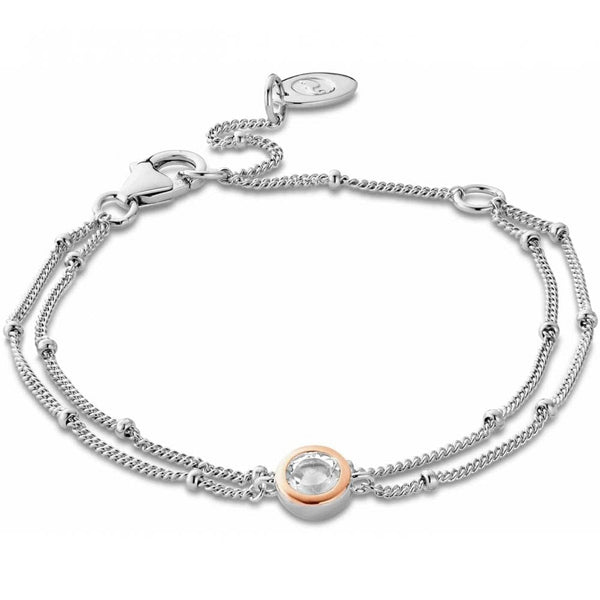 Clogau Celebration Double Chain Bracelet with Topaz