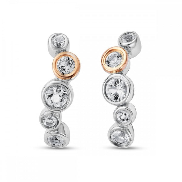 Clogau Clogau® Celebration Sterling Silver Curved Stud Earrings with Topaz