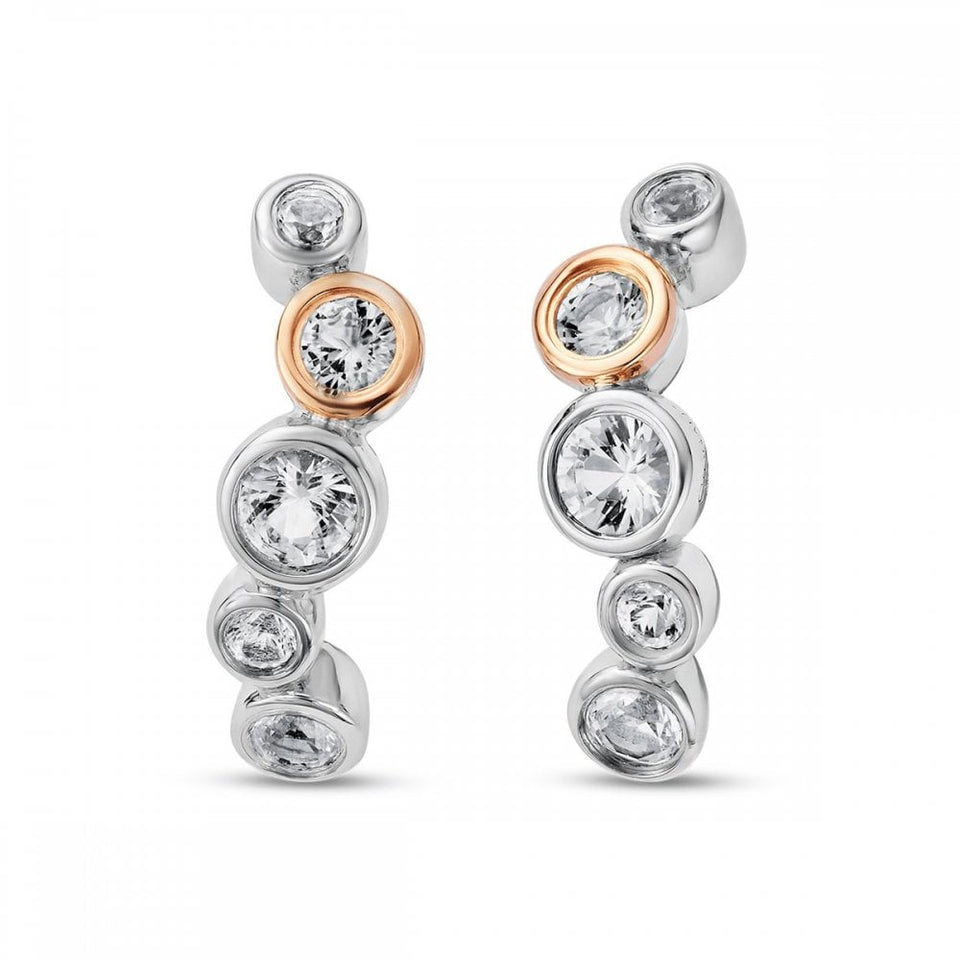 Clogau Clogau® Celebration Sterling Silver Curved Stud Earrings with Topaz
