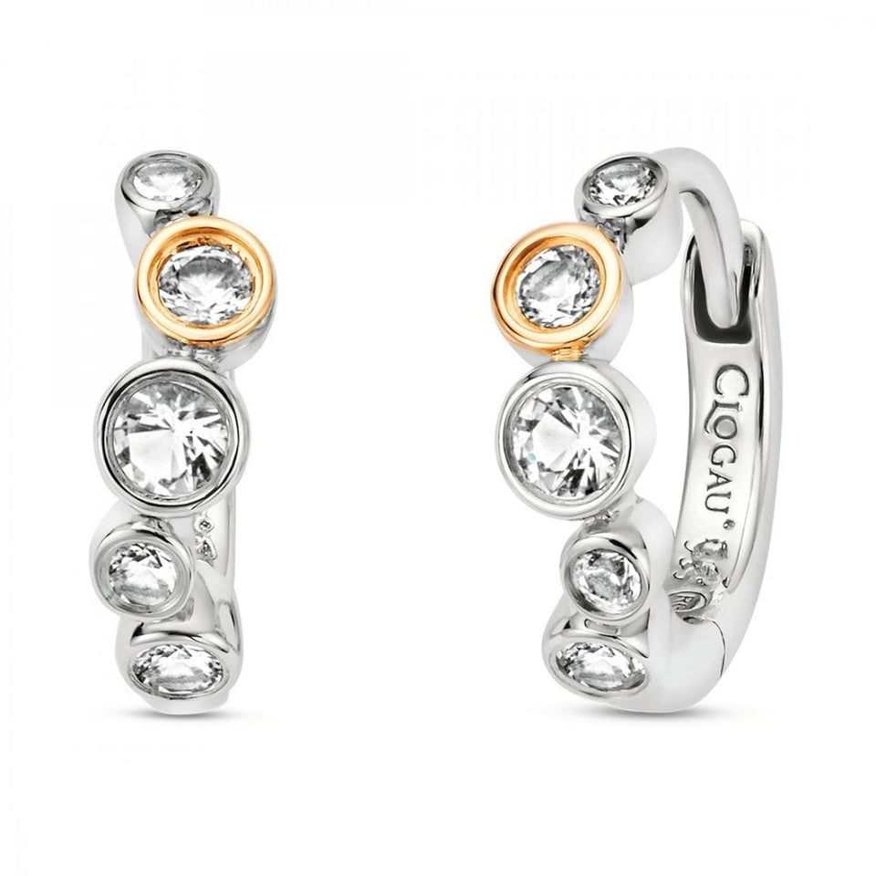 Clogau Clogau® Celebration Sterling Silver Huggie Hoop Earrings with Topaz