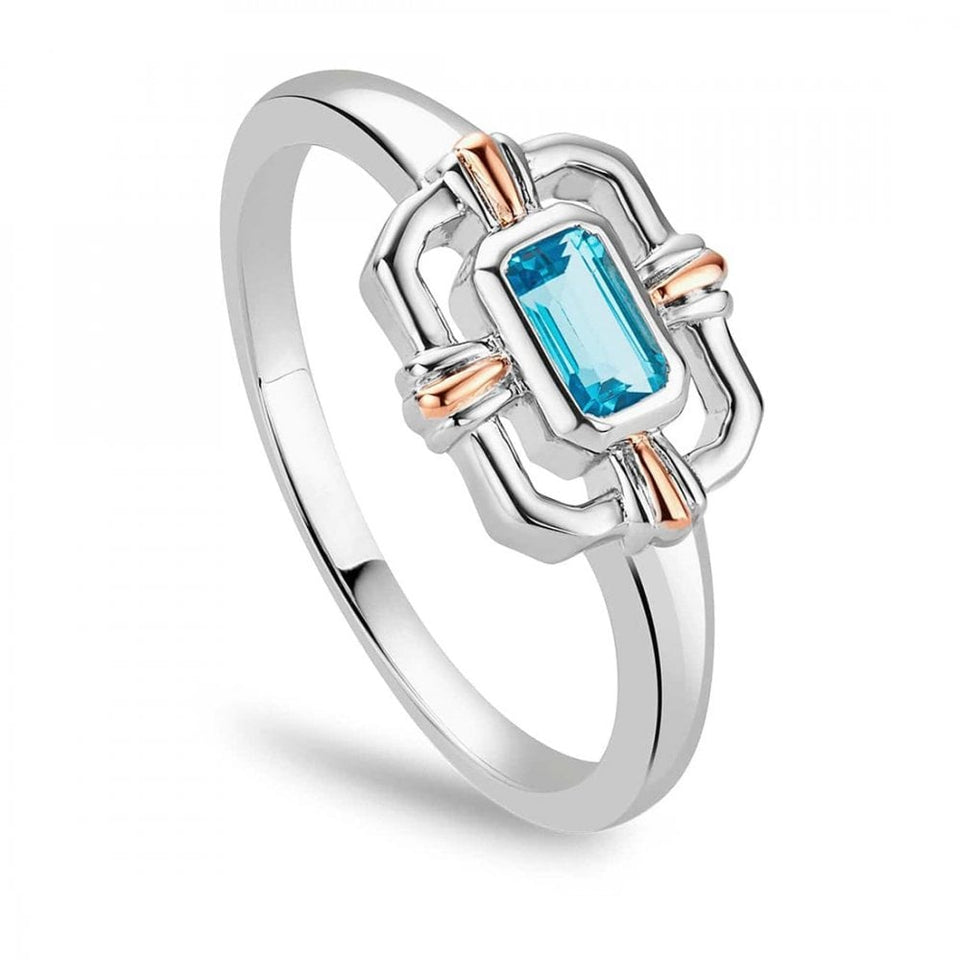 Clogau Enchanted Gateways Silver & Blue Topaz Ring