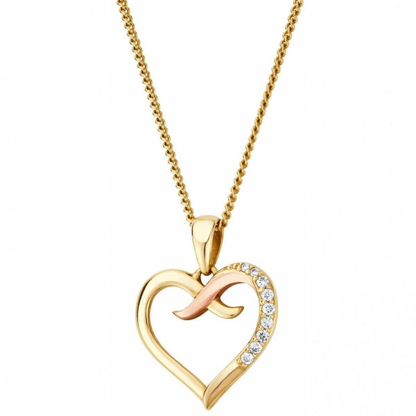 Clogau Forever Yours 9ct Solid Gold Kiss Pendant with Diamonds