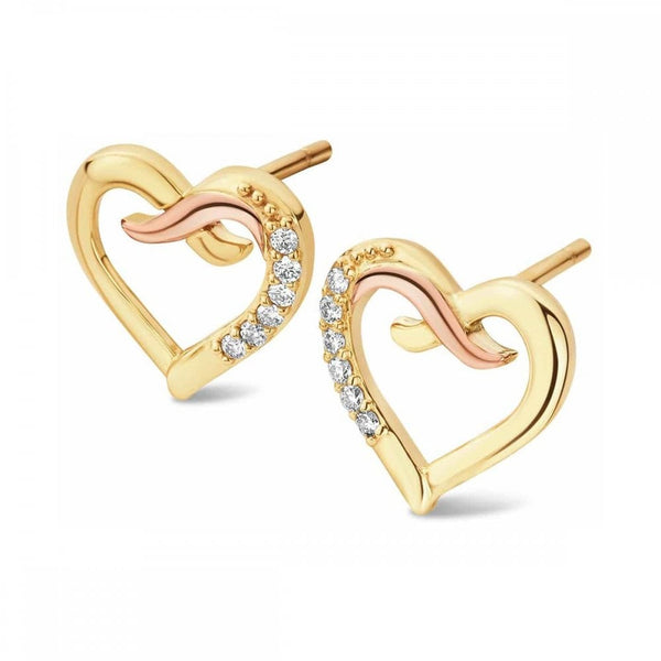 Clogau Forever Yours 9ct Solid Gold Kiss Stud Earrings with Diamonds